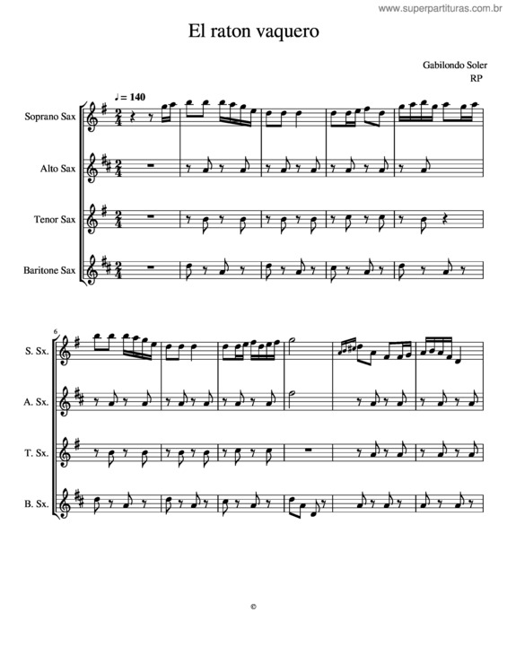 Partitura da música El Raton Vaquero v.2