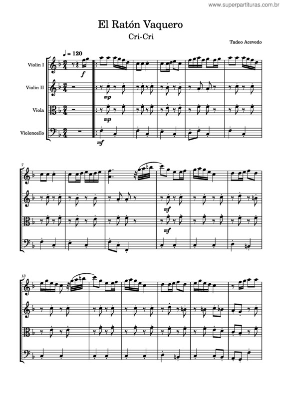 Partitura da música El Ratón Vaquero v.3