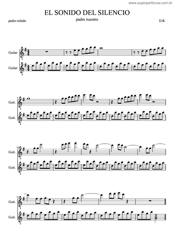 Partitura da música El Sonido Del Silencio v.2