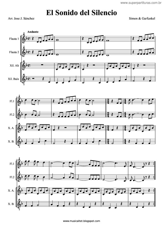 Partitura da música El Sonido Del Silencio v.3