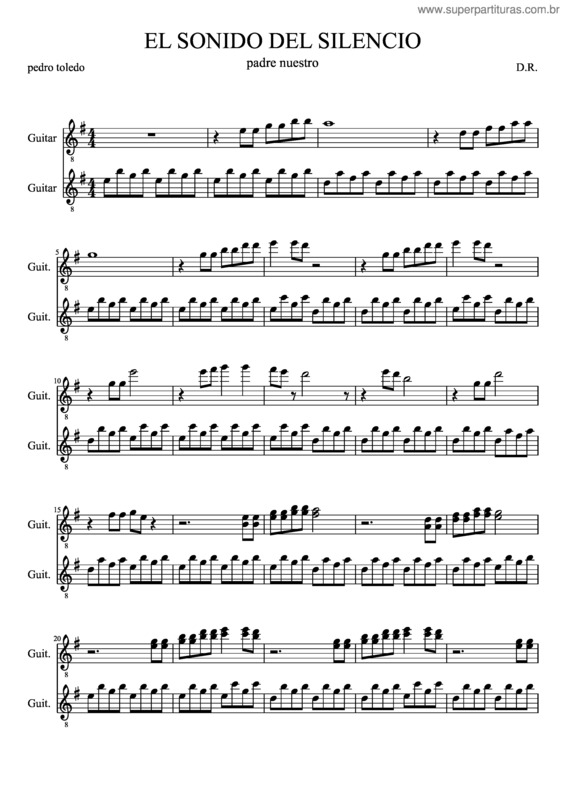 Partitura da música El Sonido Del Silencio