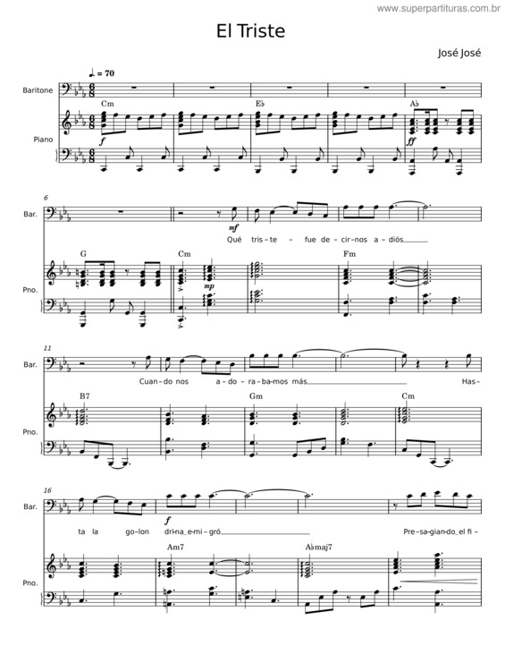 Partitura da música El Triste v.10