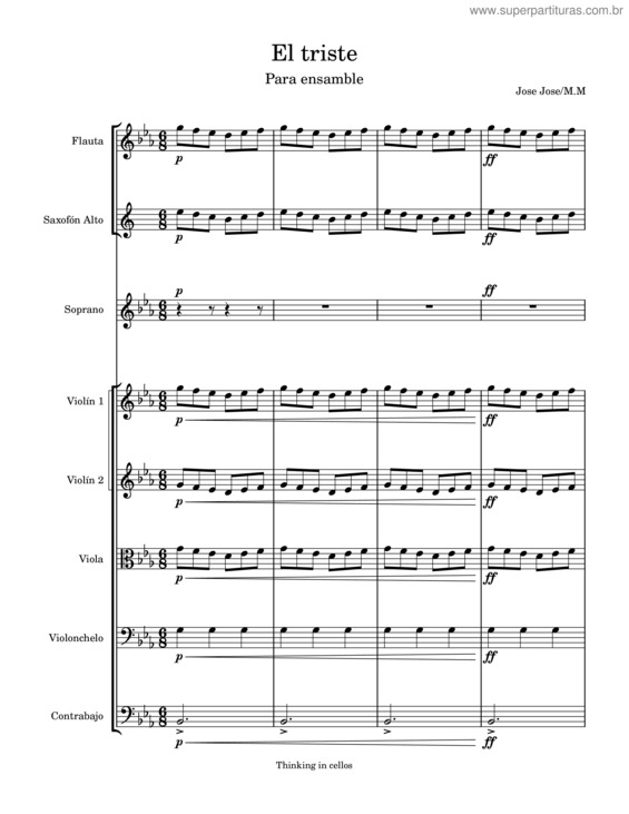 Partitura da música El Triste v.15