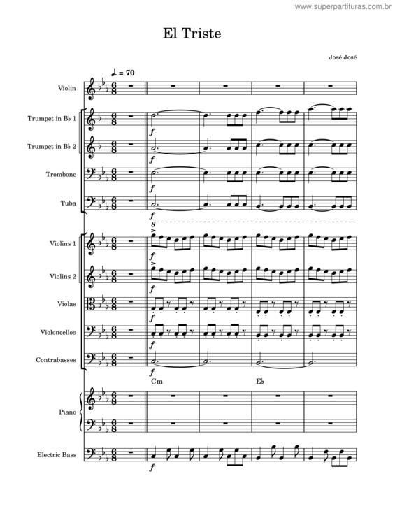 Partitura da música El Triste v.2