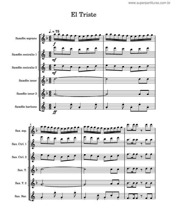 Partitura da música El Triste v.8