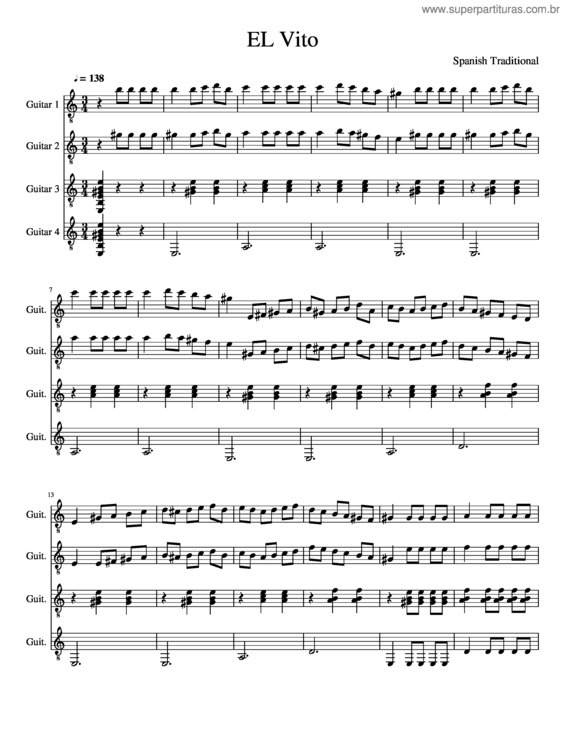 Partitura da música El Vito v.2