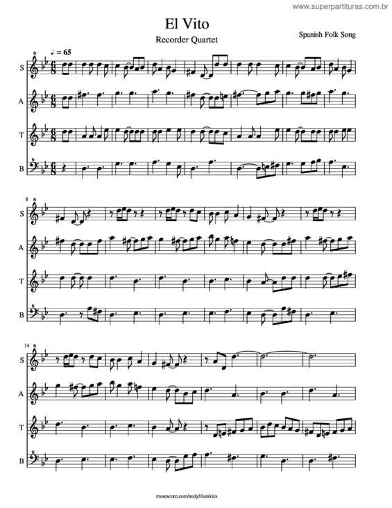 Partitura da música El Vito