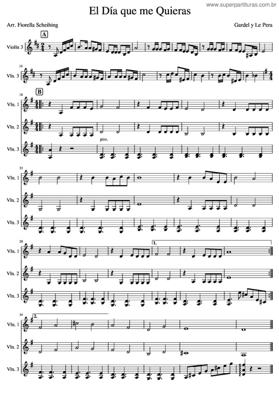 Partitura da música El_Día_Que_Me_Quieras_Trio