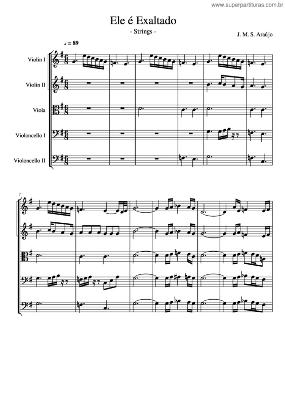 Partitura da música Ele É Exaltado v.6