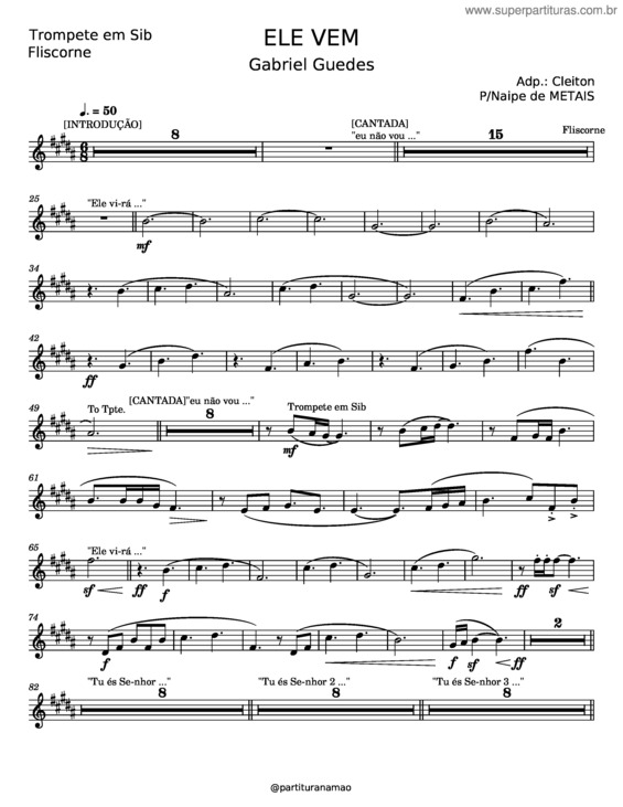 Partitura da música Ele Vem Arranjo v.4