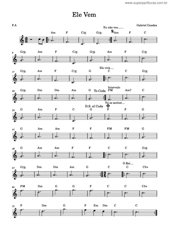 Partitura da música Ele Vem v.4