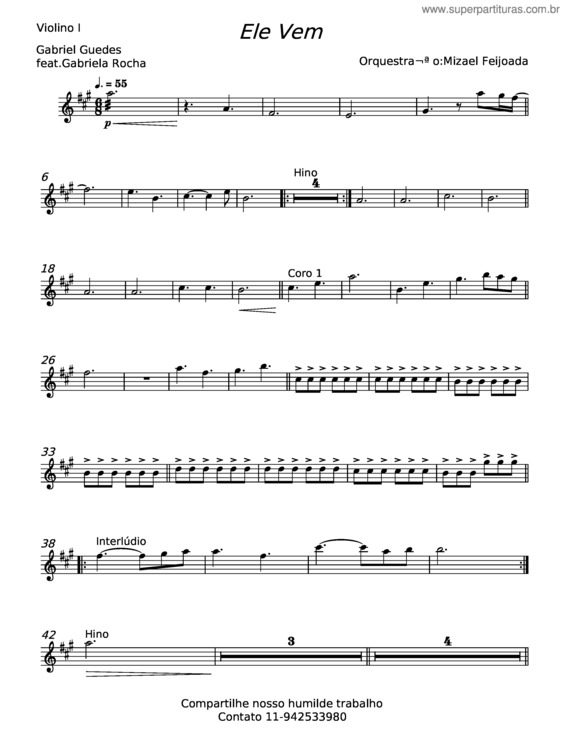 Partitura da música Ele Vem v.6