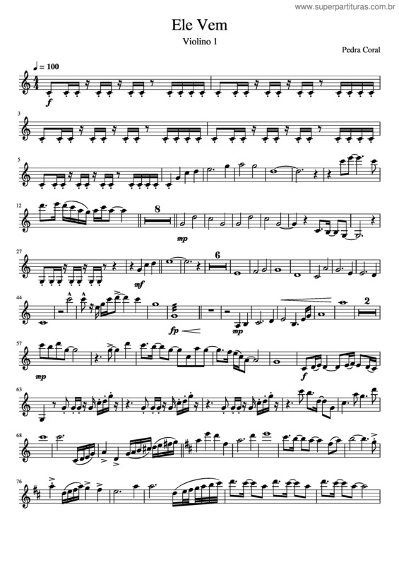 Partitura da música Ele Vem v.7