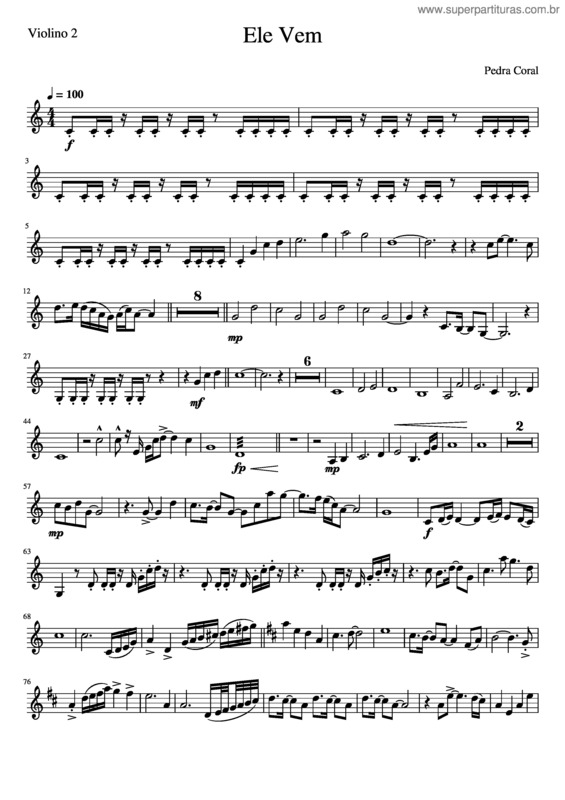 Partitura da música Ele Vem v.8