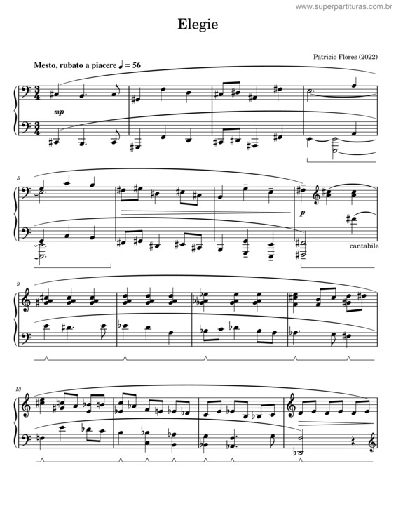 Partitura da música Elegie v.2