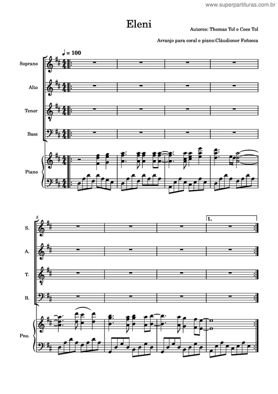 Partitura da música Eleni