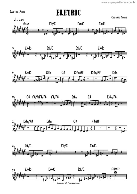 Partitura da música Eletric