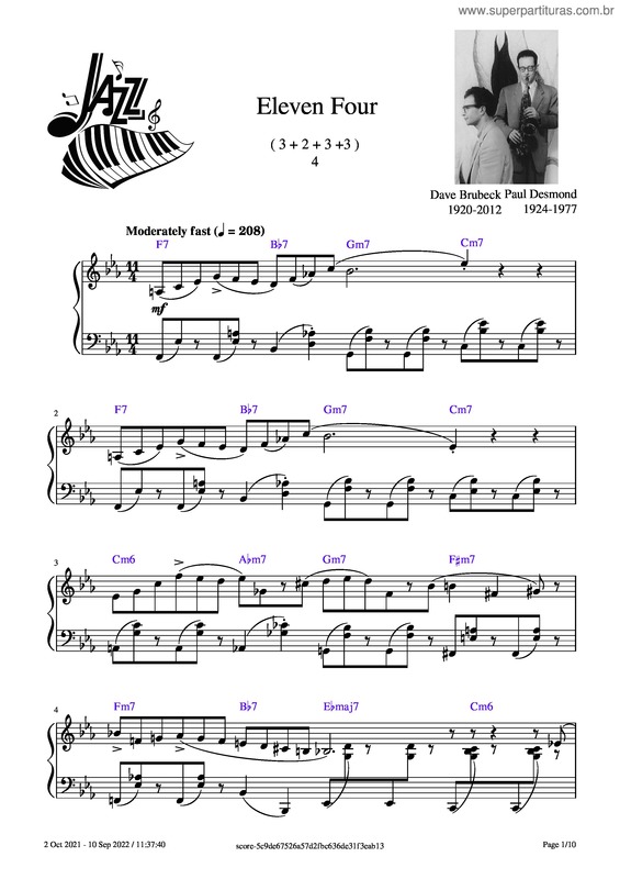 Partitura da música Eleven Four – The Dave Brubeck Quartet
