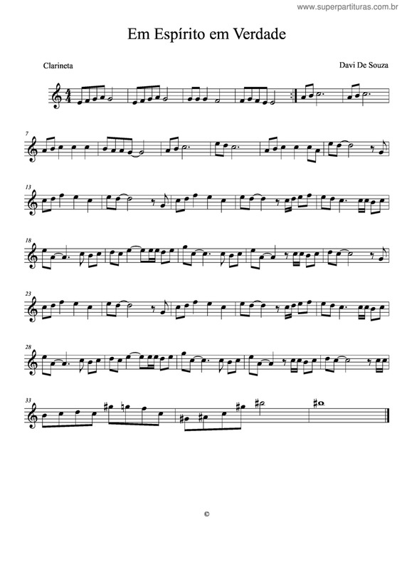 Partitura da música Em Espírito, Em Verdade v.9