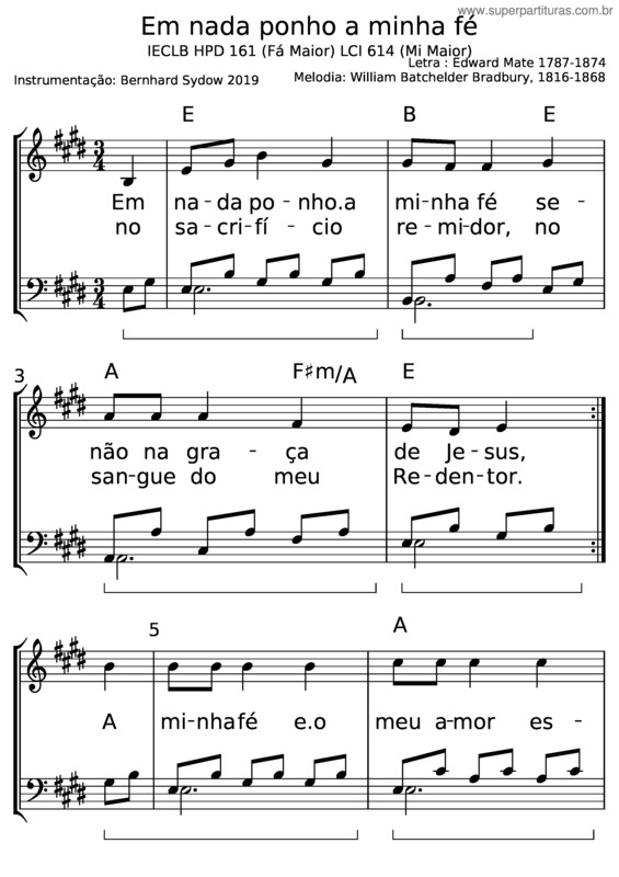 Partitura da música Em Nada Ponho A Minha Fé v.2