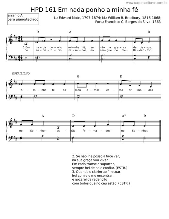 Partitura da música Em Nada Ponho A Minha Fé v.4