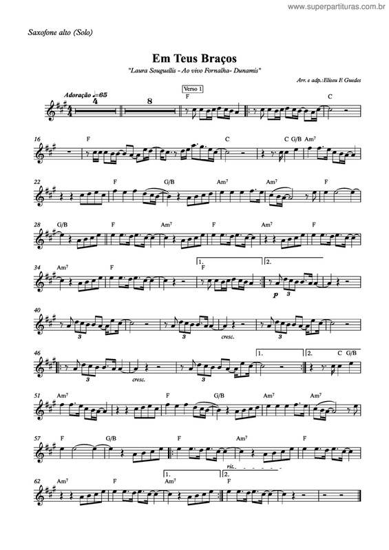 Partitura da música Em Teus Braços v.10