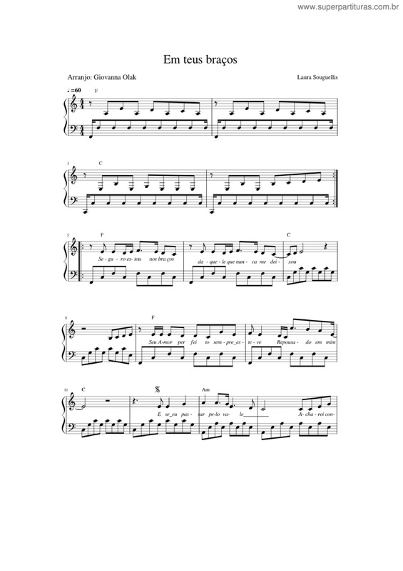 Partitura da música Em Teus Braços v.12