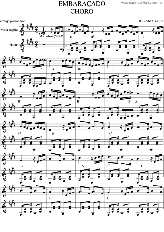 Partitura da música Embaraçado