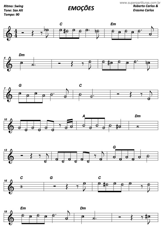 Partitura da música Emoções v.13