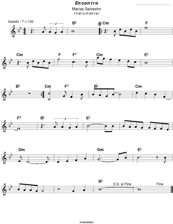 Partitura da música Encontro