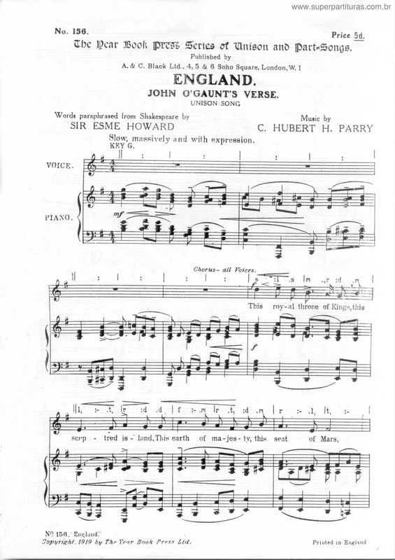 Partitura da música England