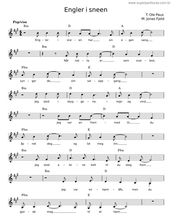 Partitura da música Engler I Sneen