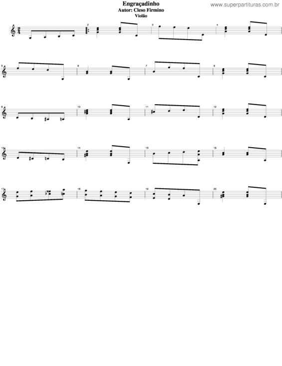 Partitura da música Engraçadinho