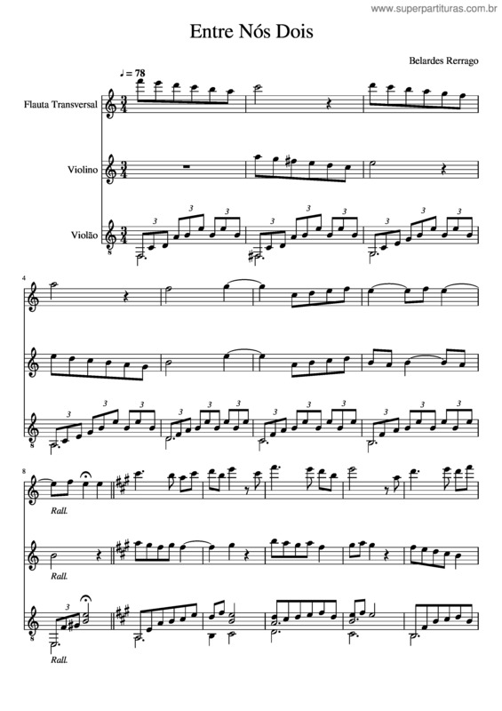 Partitura da música Entre Nós Dois