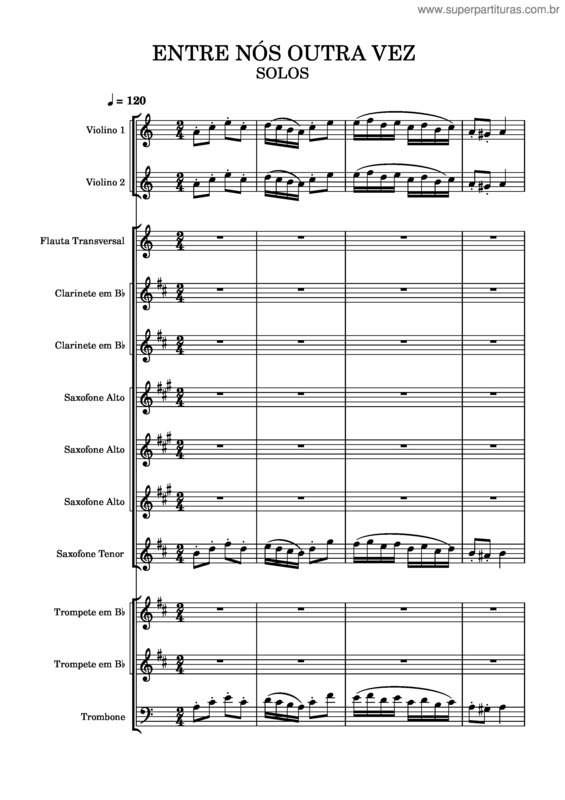 Partitura da música Entre Nós Outra Vez  Todos Os Instrumentos