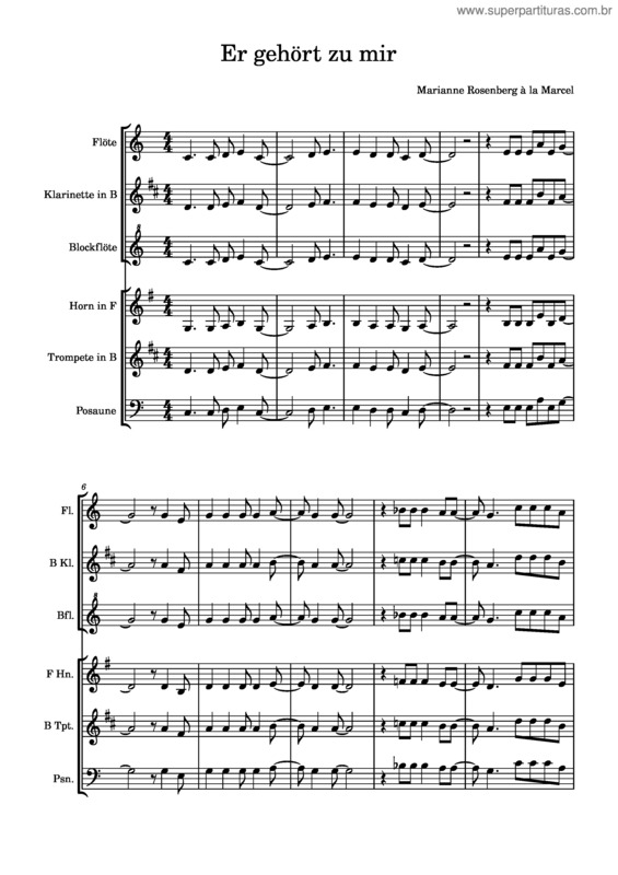 Partitura da música Er Gehoert Zu Mir