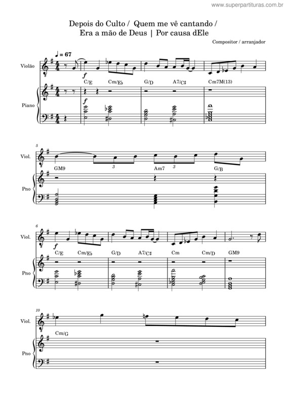 Partitura da música Era A Mão De Deus v.2