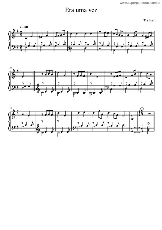 Partitura da música Era Uma Vez v.26