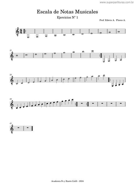 Partitura da música Escala / Regla De La Octava En Do Mayor