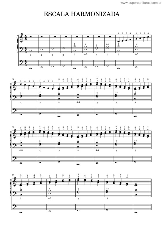 Partitura da música Escala Harmonizada