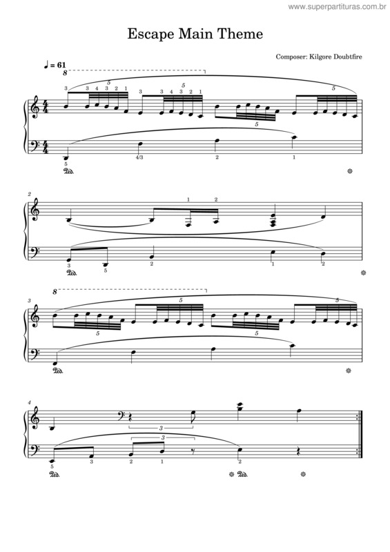Partitura da música Escape – Kilgore Doubtfire v.2