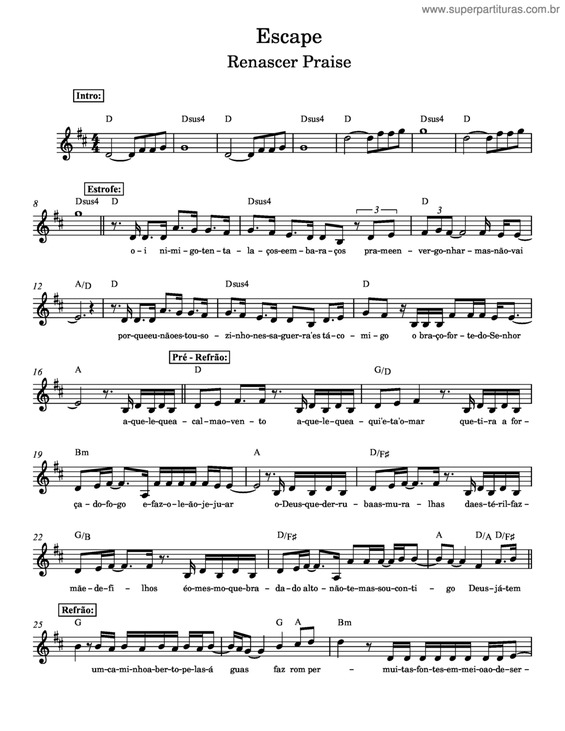 Partitura da música Escape v.3