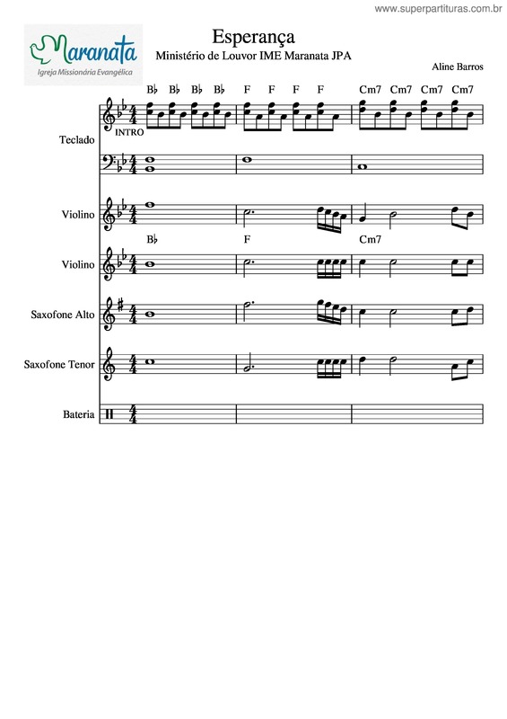 Partitura da música Esperança v.10