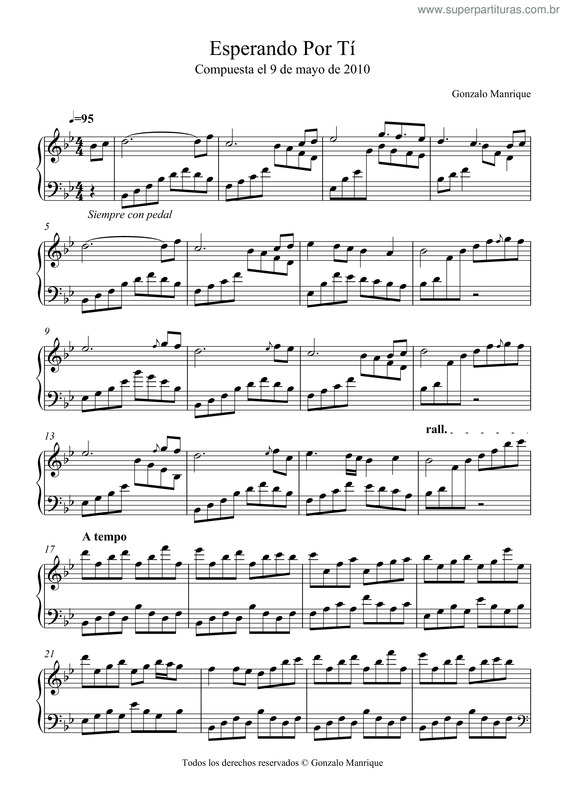 Partitura da música Esperando Por Tí