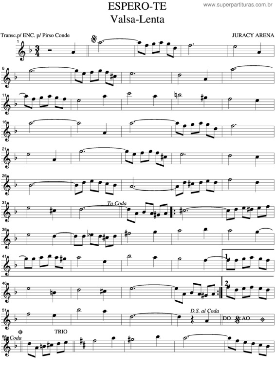 Partitura da música Espero-Te!