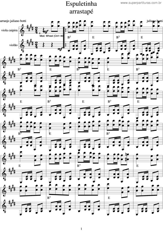 Partitura da música Espuletinha