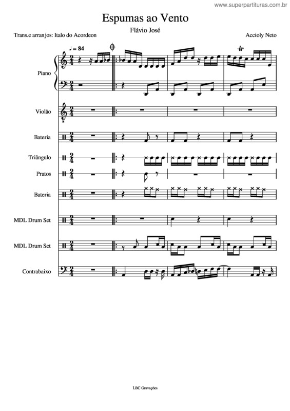 Partitura da música Espumas Ao Vento v.4