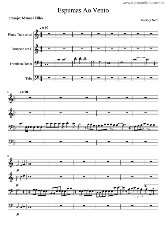 Partitura da música Espumas Ao Vento v.5