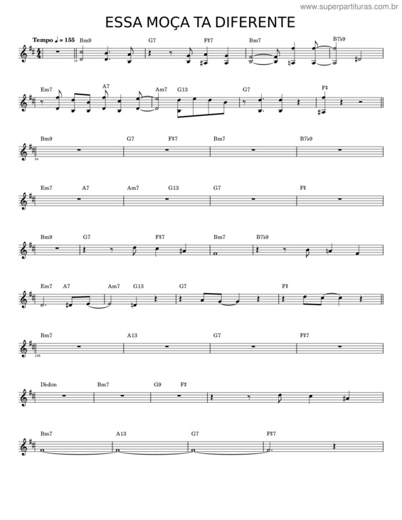 Partitura da música Essa Moça Ta Diferente v.5