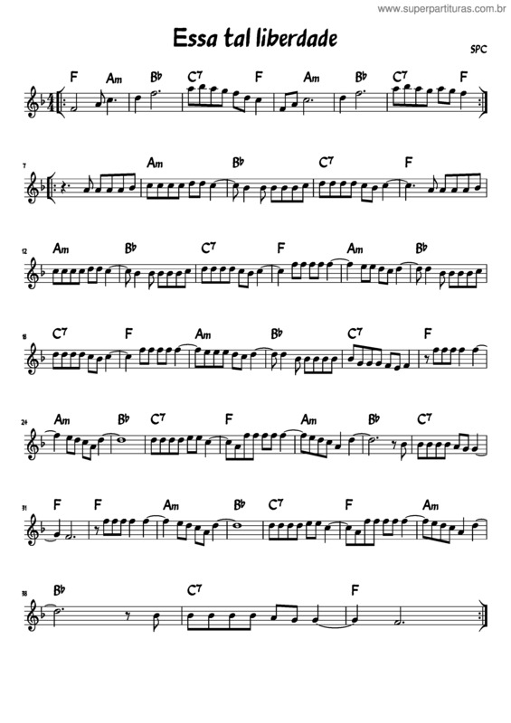 Partitura da música Essa Tal Liberdade v.9